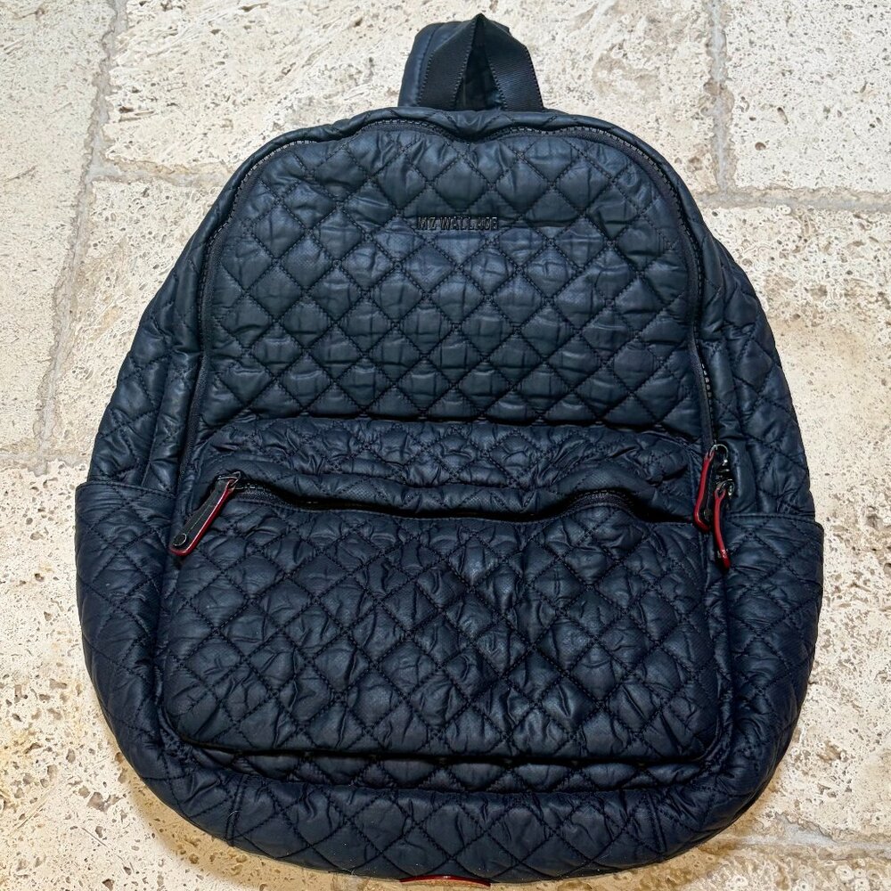 MZ Wallace Quilted Black Metro Backpack Deluxe